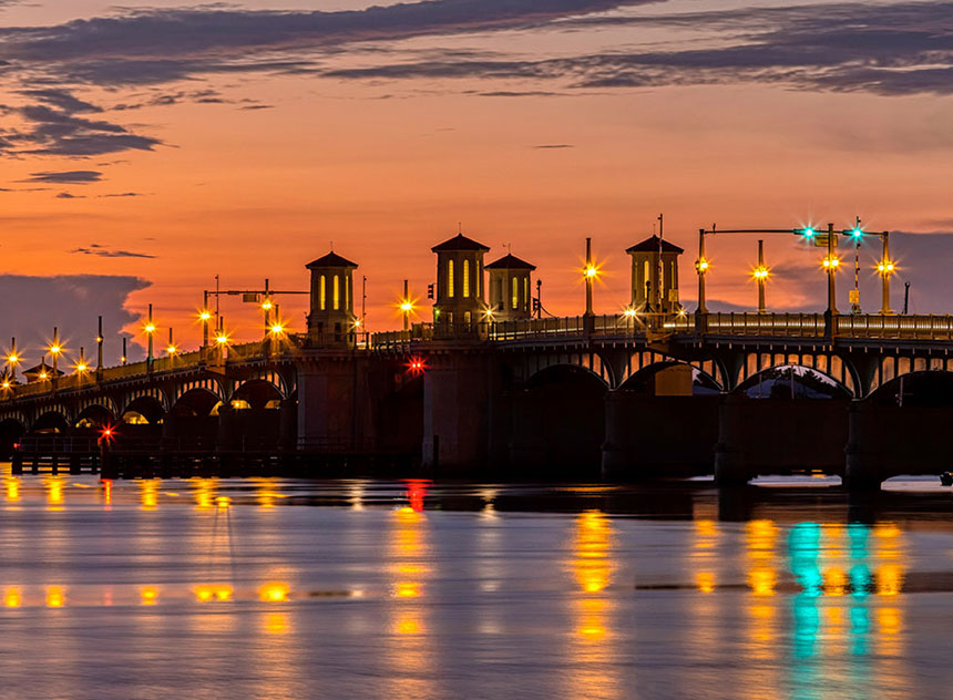 Doodle Cruises sunset view of Bridge of Lions